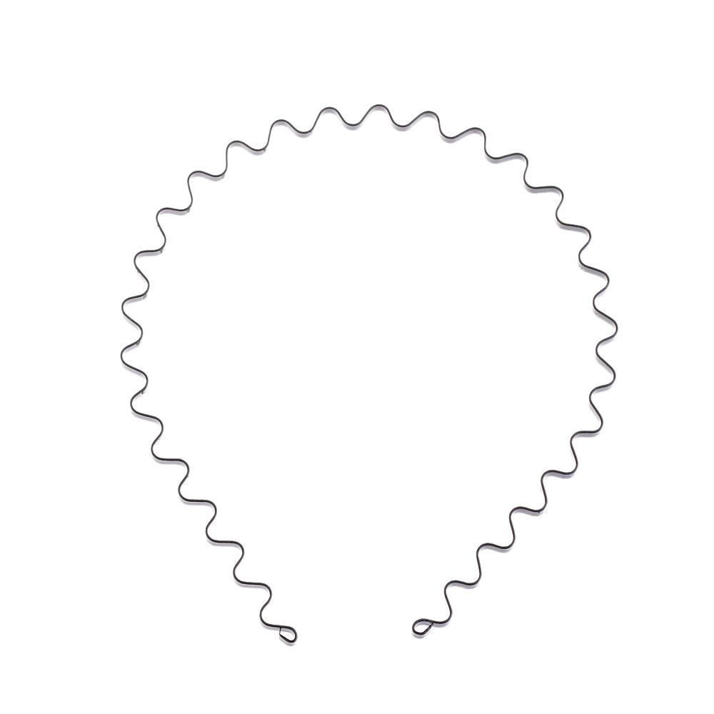 Men Women Sports Band Hairband Wavy Headband Hoop Metal