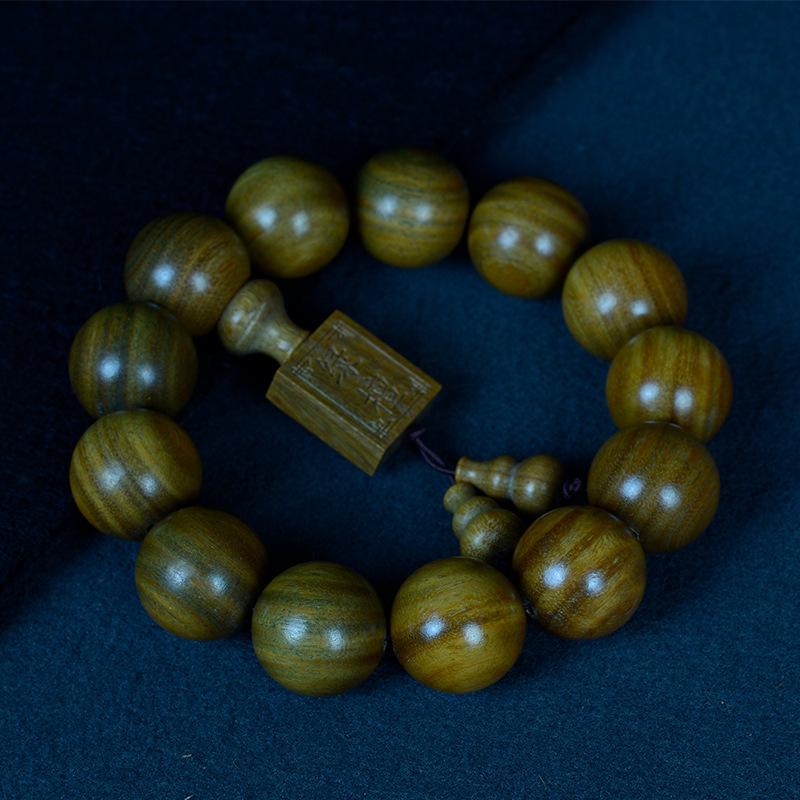 Браслет из 108 бусин из аргентинского зеленого сандала для мужчин и женщин - ручная работа, буддийская нить с прямым волокном.