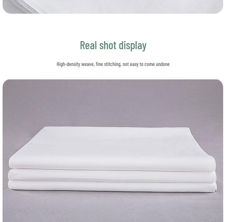 Хлопковый Белый Больничный Толстый Набор Простыней: Простыня, пододеяльник и наволочка для общежитий и государственного использования