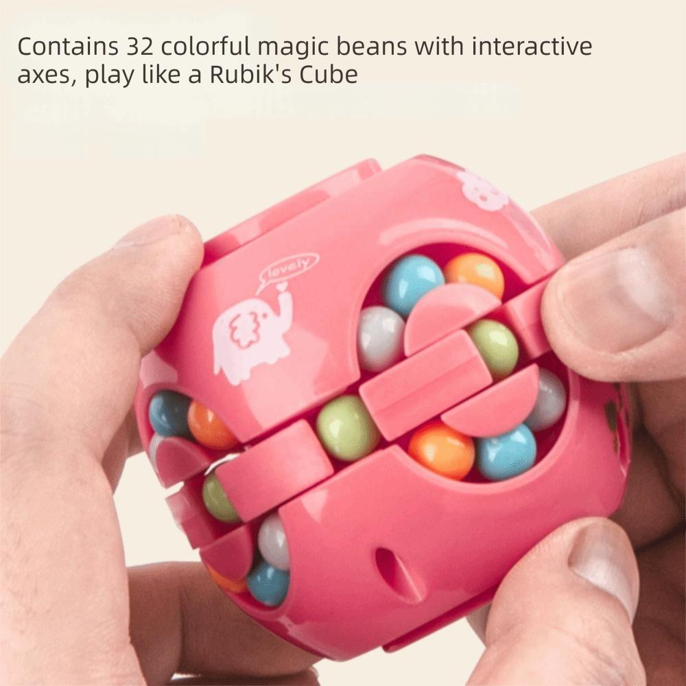 Funny Plastics Magic Bean Cube Spinner Rotating Ball 3D Rotating Ball Finger Gyro Stress Relief