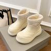 Женские зимние теплые водонепроницаемые ботинки большого размера на мягкой подошве с мехом, нескользящие ботильоны, водонепроницаемые хлопковые ботинки для активного отдыха