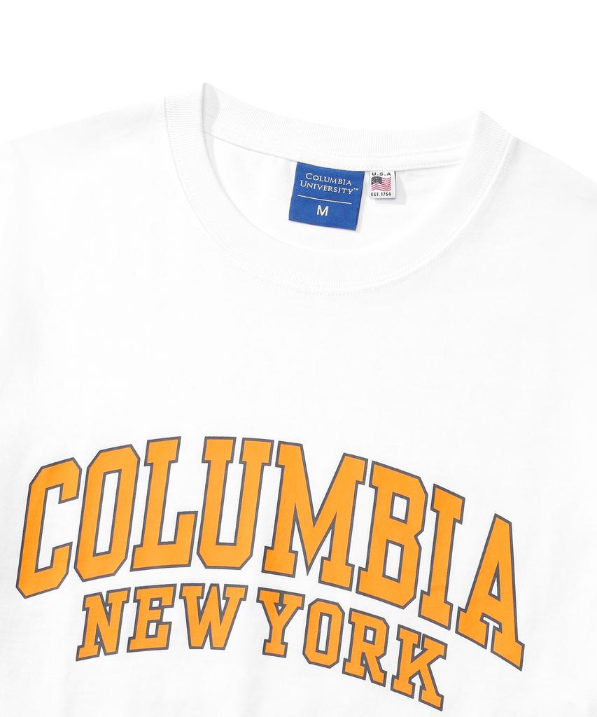 COLUMBIA UNIVERSITY 90 S Arch Logo S/S T-Shirts White