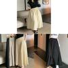 Cotton Blend Pleated Midi Skirt With High Waist For Women Spring