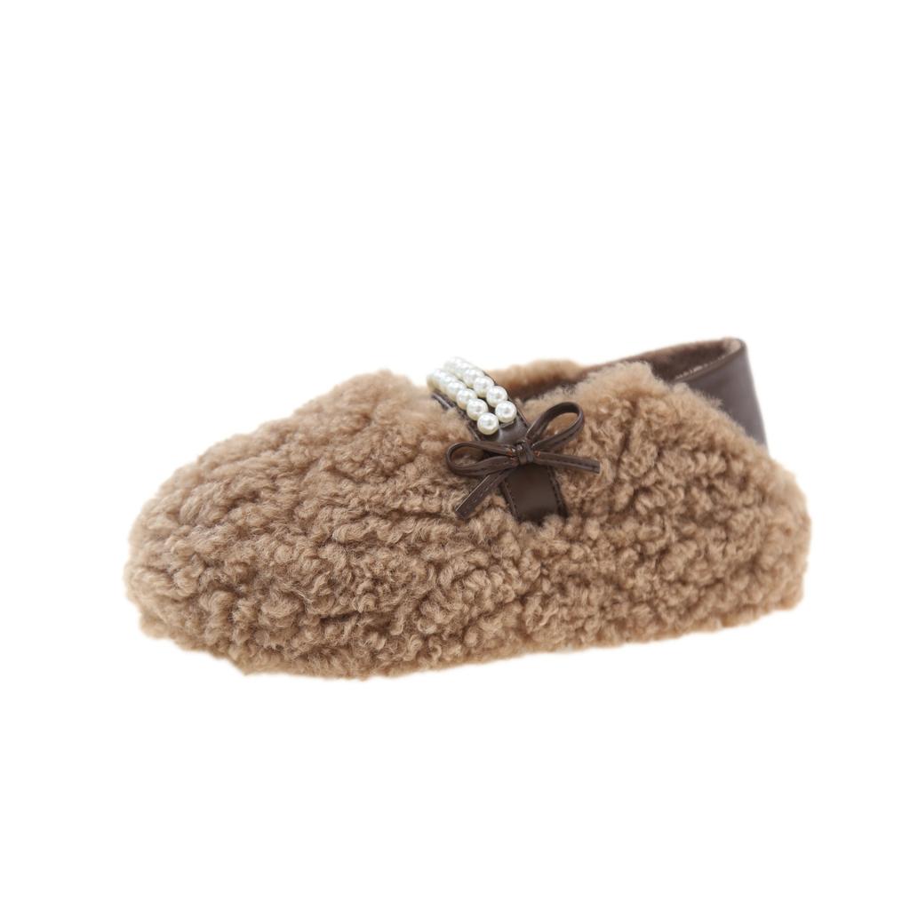 Пушистые туфли с леопардовым принтом женские осенне-зимние новые бархатные теплые туфли-бини женская обувь хлопковая обувь