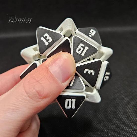 Squishable D20 Fidget Dice Portable Travel 3D Printed Dice Sensory Toy Multi-sides Gaming Dice Prop Adults Family Night Party Board Game Prop