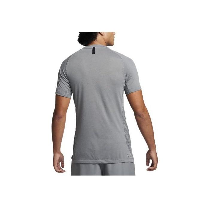 Nike Flex Rep Solid Logo Round Neck Short Sleeve Fitness Shirt Men Tops Smoke-Gray FN2979-084