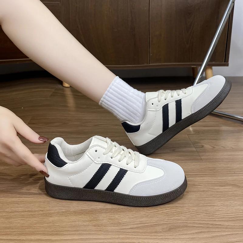 Модная женская повседневная уличная спортивная обувь на шнуровке 2025 весна-осень дизайнерский бренд кроссовки с круглым носком вулканизированная обувь Tenis De Mujer