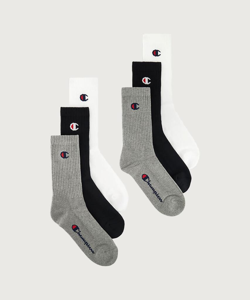 Champion Носки с логотипом C по всей длине 6 пар Серый Белый Черный