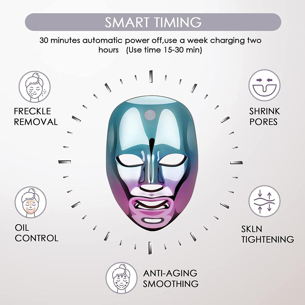 7 цветов, светодиодная маска для лица, корейская фотонная терапия, маска для лица, терапия красным светом, удаление морщин, акне, красота, уход за кожей