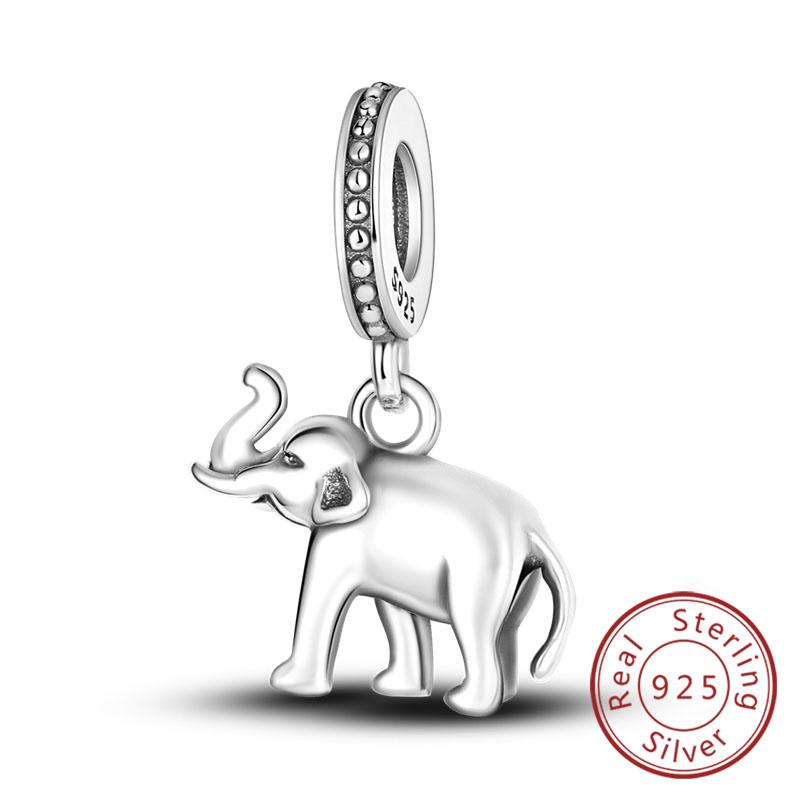 S Медные Шармы Подвески Бусины Слон Кошка Собака Животные Бусины Подходят для Оригинальных Браслетов Шармов Женские Украшения