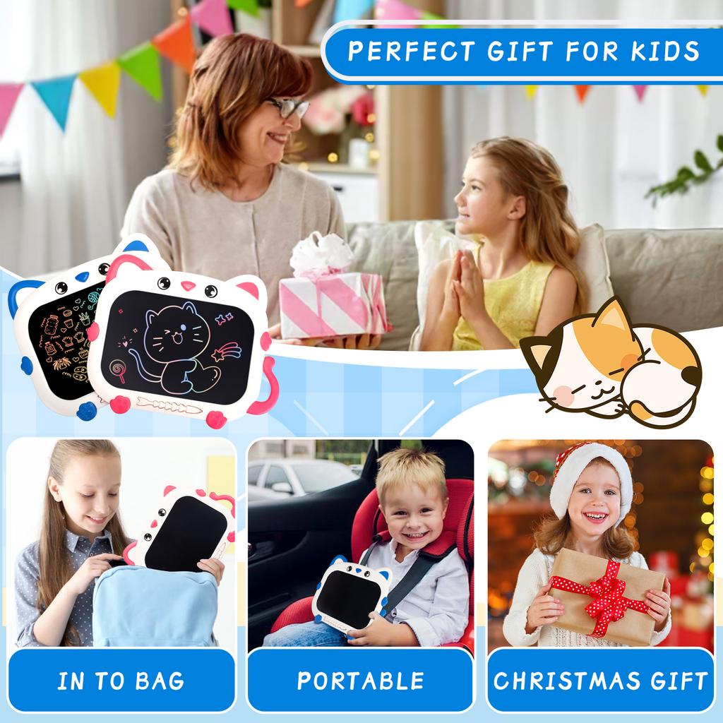 10Inch Cat LCD Drawing Board Writing Tablet Digit Magic Blackboard Art Painting Tool Kids Toys Brain Game Birthday Child's Gift