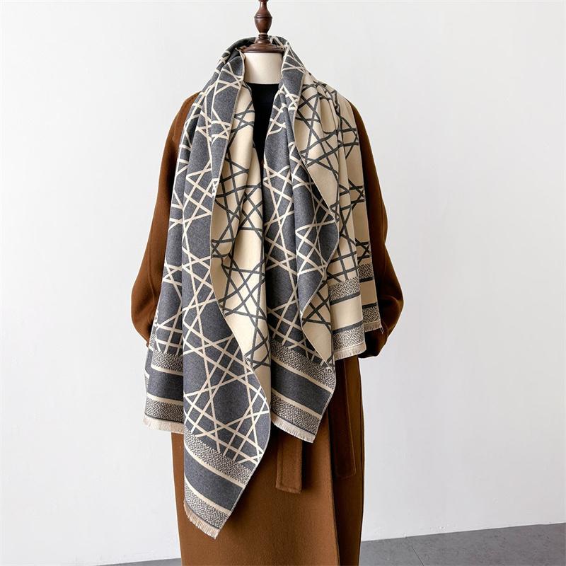 Кашемировый шарф для женщин, толстые зимние шапки, шаль, накидка, женское пончо из пашмины, люксовый бренд, Echarpe Femme, теплое одеяло Bufanda