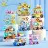 Creative Street Food House Model Building Block MOC Retail Store With Figure Ice Cream Car Bricks Sets Boys Toy for Kid