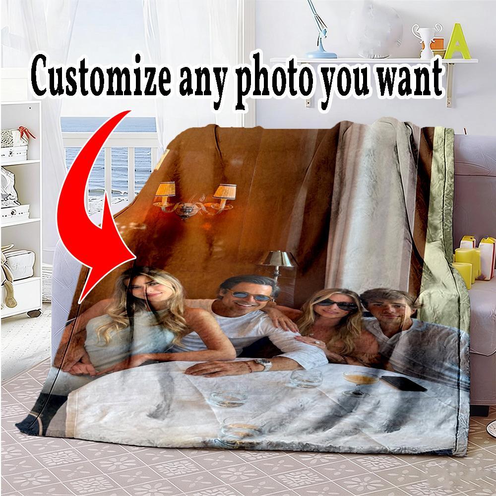 Customize Photo Personalized picture Blanket Lightweight Personalized Blanket Durable Comfort Great for Picnics Sofa Chair Bed