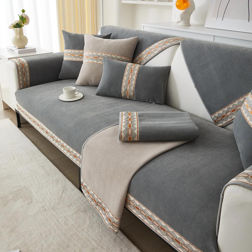 Light Luxury Chenille Sofa Cushion New Style Sofa Cushion Four Seasons Universal Simple Sofa Cushion Cover Towel