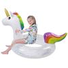 Inflatable Glitter Unicorn Swimming Ring Pool Tube Beach Party Toys Swim Raft Floatie Lounger for Kids and Adult Water Play