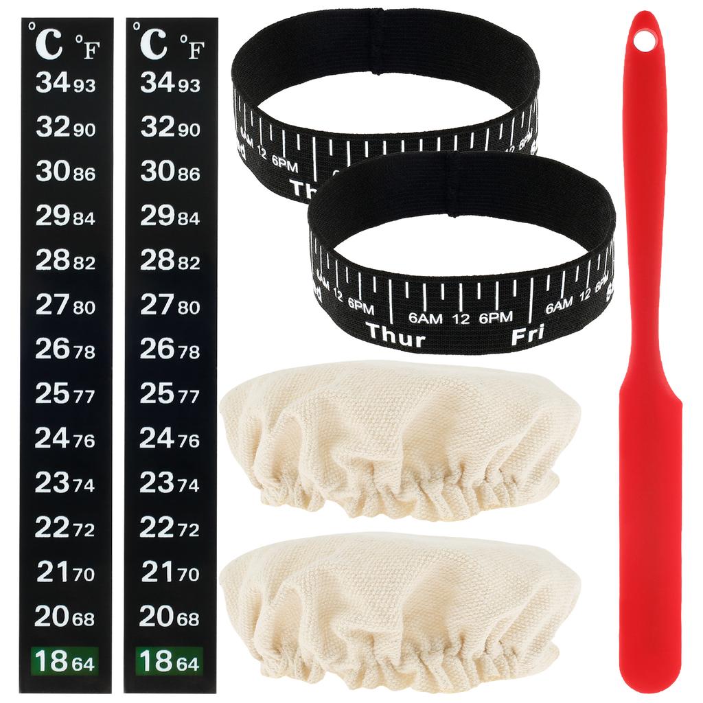 Sourdough Bread Starter Kit 900ml Sourdough Starter Container Wide Mouth Glass Sourdough Fermentation Jar for Bread Baking