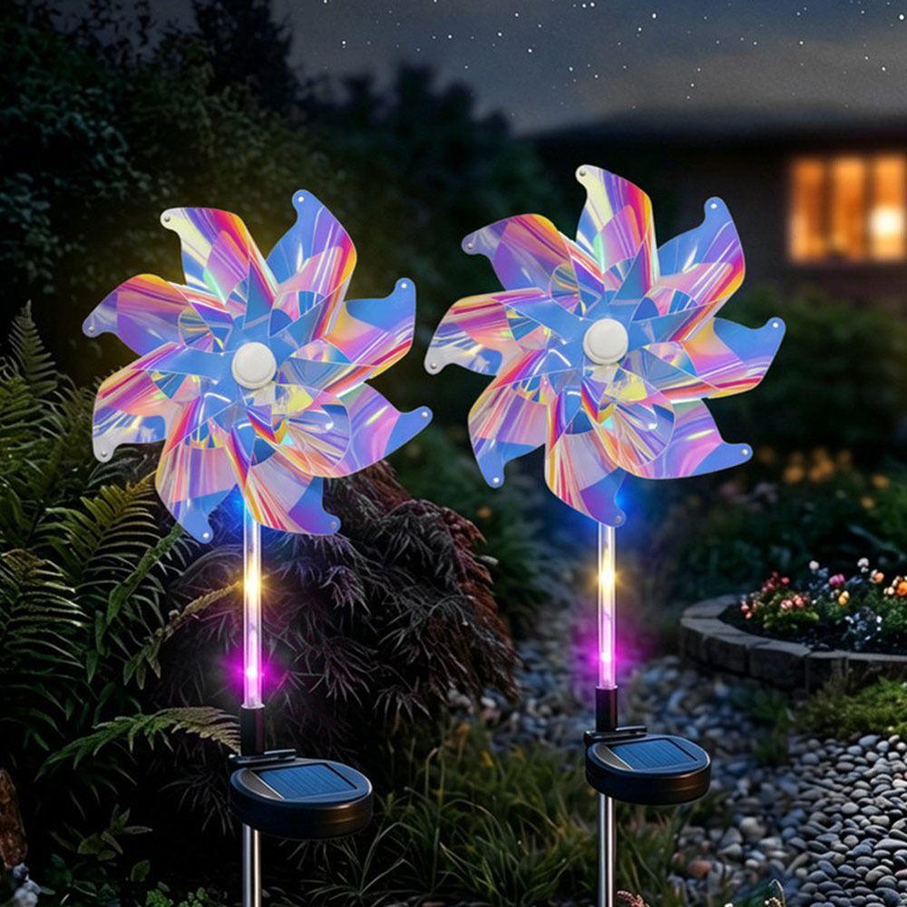 LED Light Source Solar Windmill Light Solar Powered Solar Garden Lamp Patio Decor