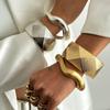 Exaggerated Punk Irregular Wide Cuff Bangle Vintage Geometric Hip Hop Metal Bracelets Bangles for Women Men Jewelry Accessories