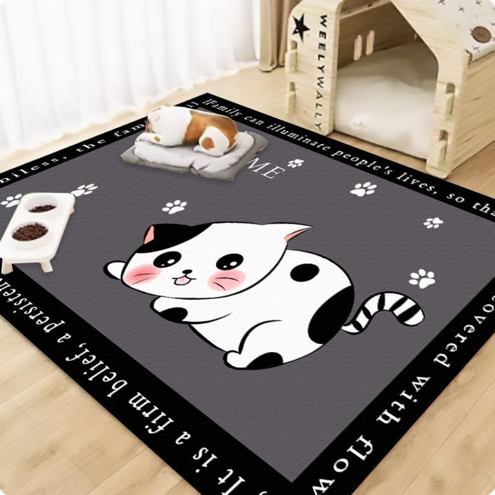 Easy to Clean Pet Dog Area Rug Cartoon Pattern Dog Anti Slip Mat  Dog and Cat