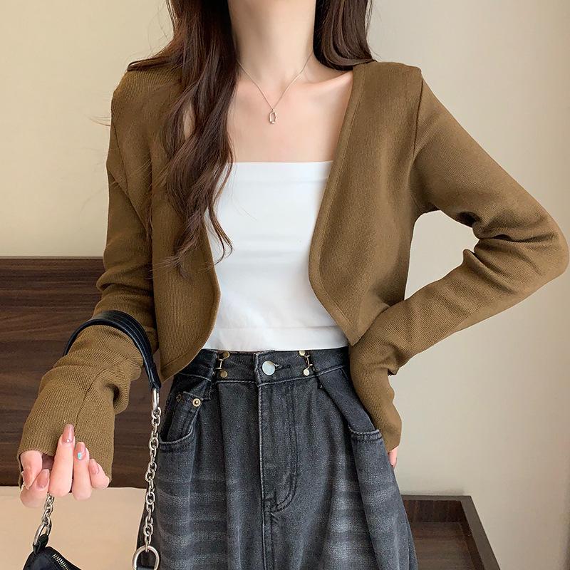 Women's Summer 2023 Air Conditioning Knit Cardigan with Camisole Dress, Sun Protection Cover-up, Trendy Student Top.