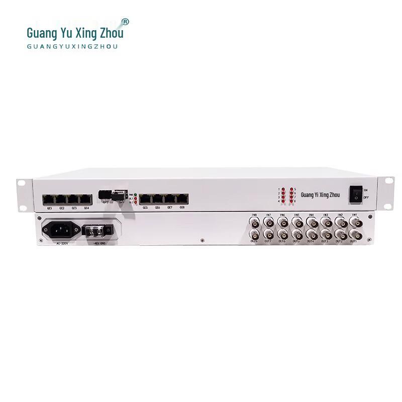 Guangyuxingzhou GY-8E18GE 8-канальный оптический мультиплексор E1 в 8-портовый Gigabit Ethernet