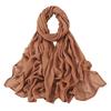 Women Scarf Solid Color Wide Edge Design Thin Scarf Breathable Shawl Versatile Head Wrap Stylish Accessory