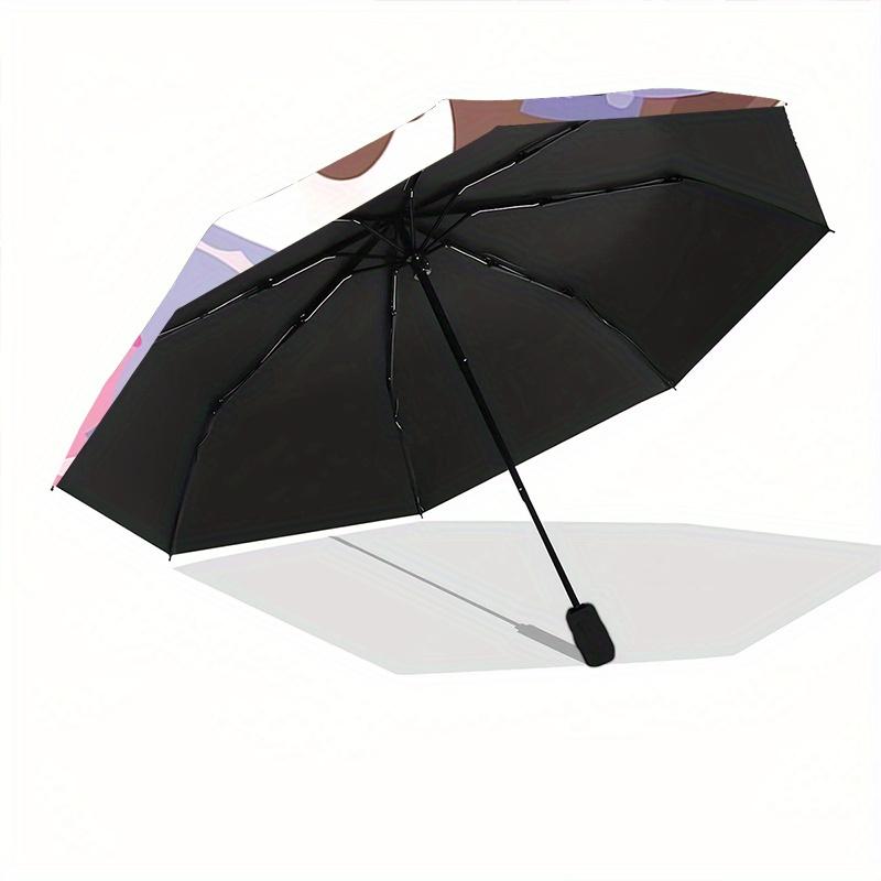 1pc Little Monster and Kuromi Automatic Opening and Closing Umbrella - Suitable for Various Occasions, Outdoor Activities, Lightweight and Durable Aut