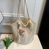 Мода 2025 хлопковая нить трендовая плетеная сумка ручной работы вязаная сумка-тоут с бахромой большая вместимость сумка через плечо