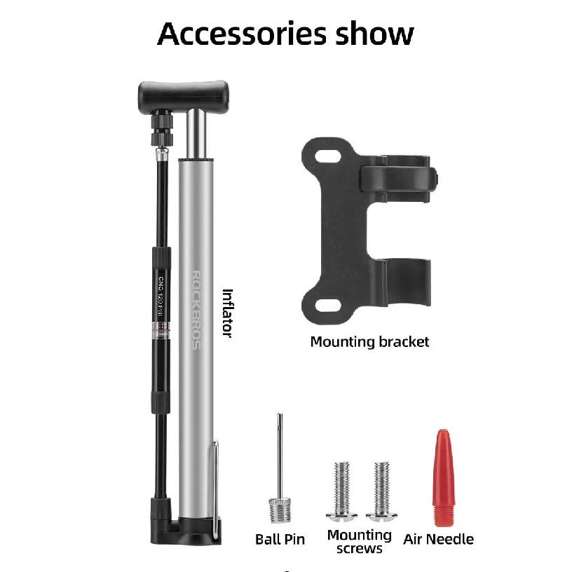 ROCKBROS 120Psi Велосипедный Насос Портативный Накачиватель Воздуха Велосипедный Насос С Манометром AV FV Шредер Преста Клапан Насос Велосипедные Аксессуары