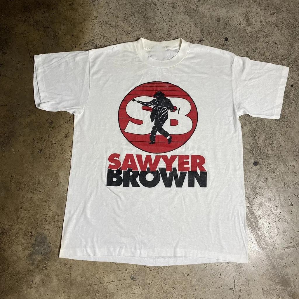 Rare! Sawyer Brown Band Rock Music White S to 5XL Shirt SG458