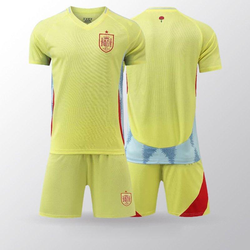 24-25 Spain Home Away Training Soccer Jersey Set Sweat-Wicking Breathable Quick-Dry Football Kit