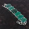 Faceted Zambian Emerald Bracelet Real Gemstone Jewelry 925 Sterling Silver Bracelet Handmade Jewelry Adjustable Chain Bracelet Gift For Her