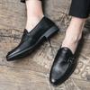 Men's Plus Size Leather Shoes Classic Gentleman Style Party Outdoor Leisure Business Wedding Men's Office Slip On Black Shoes
