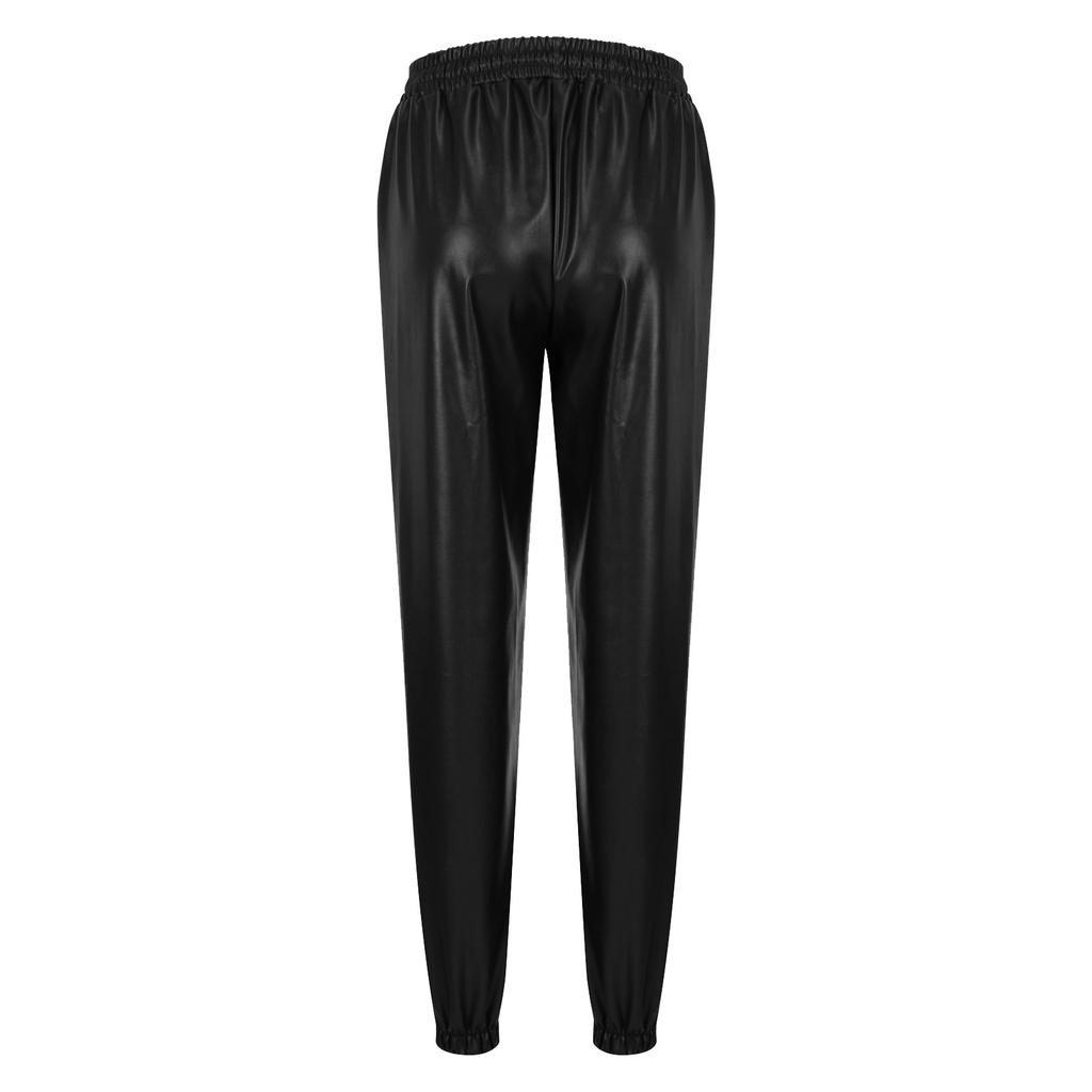 Женские повседневные брюки Harlan Ninth из твердой кожи с тонким шнурком и высокой талией