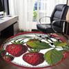 1pc Strawberry Print Office Round Rug, Carpet for Office, Gaming, Lightweight Round Floor Mat yy260208025