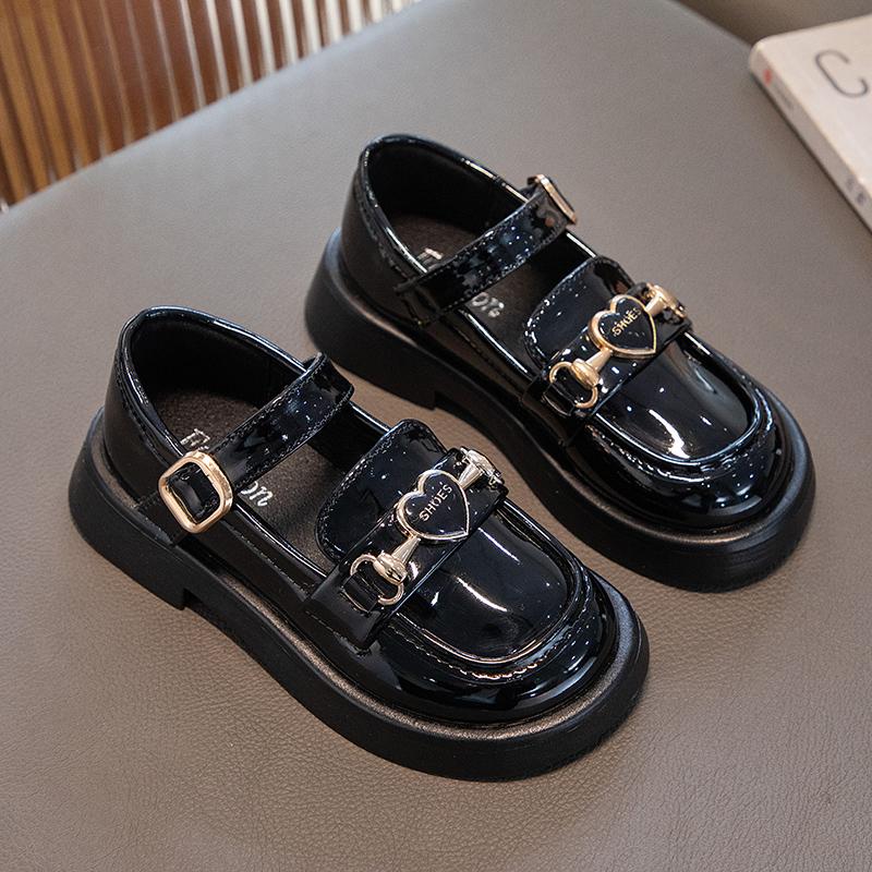 Обувь из кожи для девочек на вечеринку, свадьбу, черные туфли для выступлений, модные детские туфли принцессы Мэри Джейн на толстой подошве