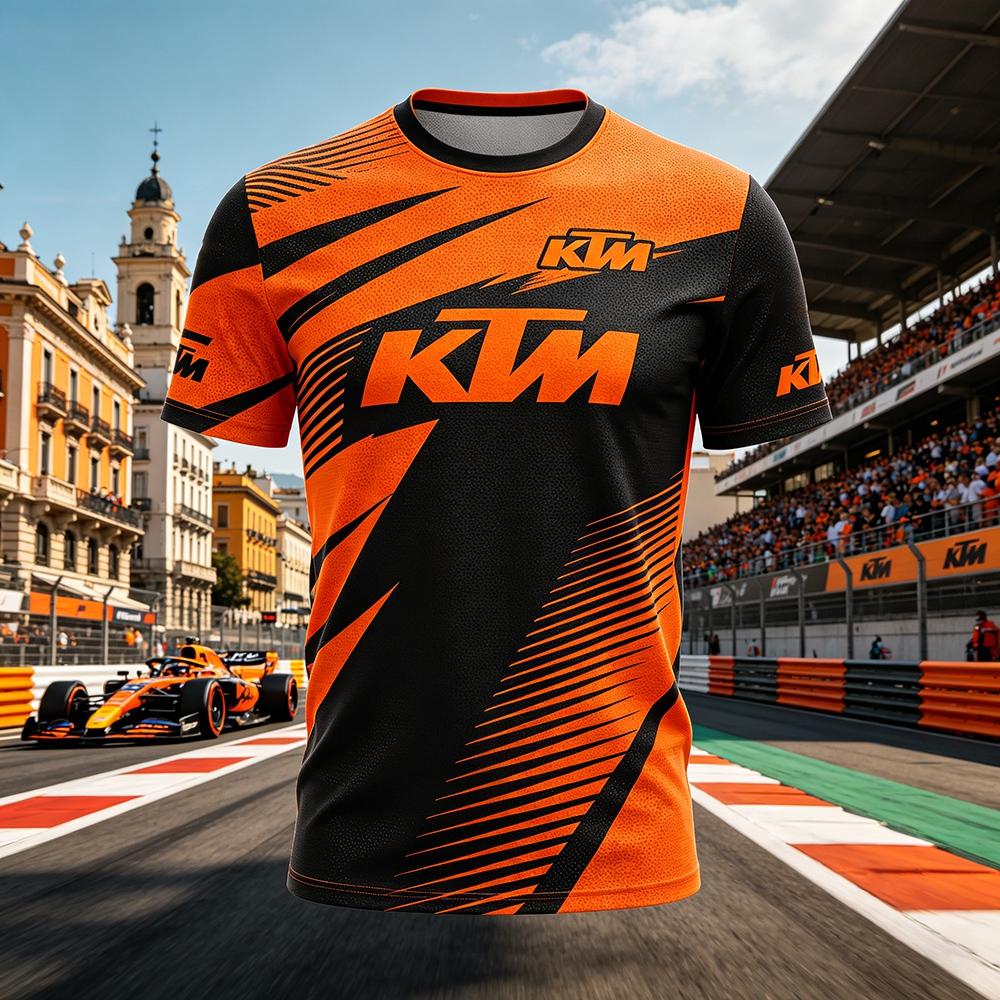 KTM Мужская футболка с 3D-принтом гоночной команды, летняя, с коротким рукавом, Формула-1, мотоспорт, спортивная футболка, повседневная уличная одежда, топ