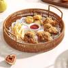 Imitation Rattan Fruit Basket, Round Rattan Tray, Steamed Bread Basket, Food Storage Basket, Eco-Friendly Kitchen Organizer, Farmhouse Home Decor