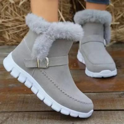 Женские туфли на платформе из искусственной замши на молнии Женские зимние сапоги Теплые меховые плюшевые зимние ботильоны на платформе Женские ботинки Botas De Mujer