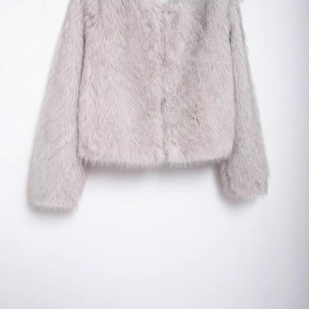 2024 Осень Женская Куртка-Пальто из Искусственного Меха в Европейском и Американском Стиле