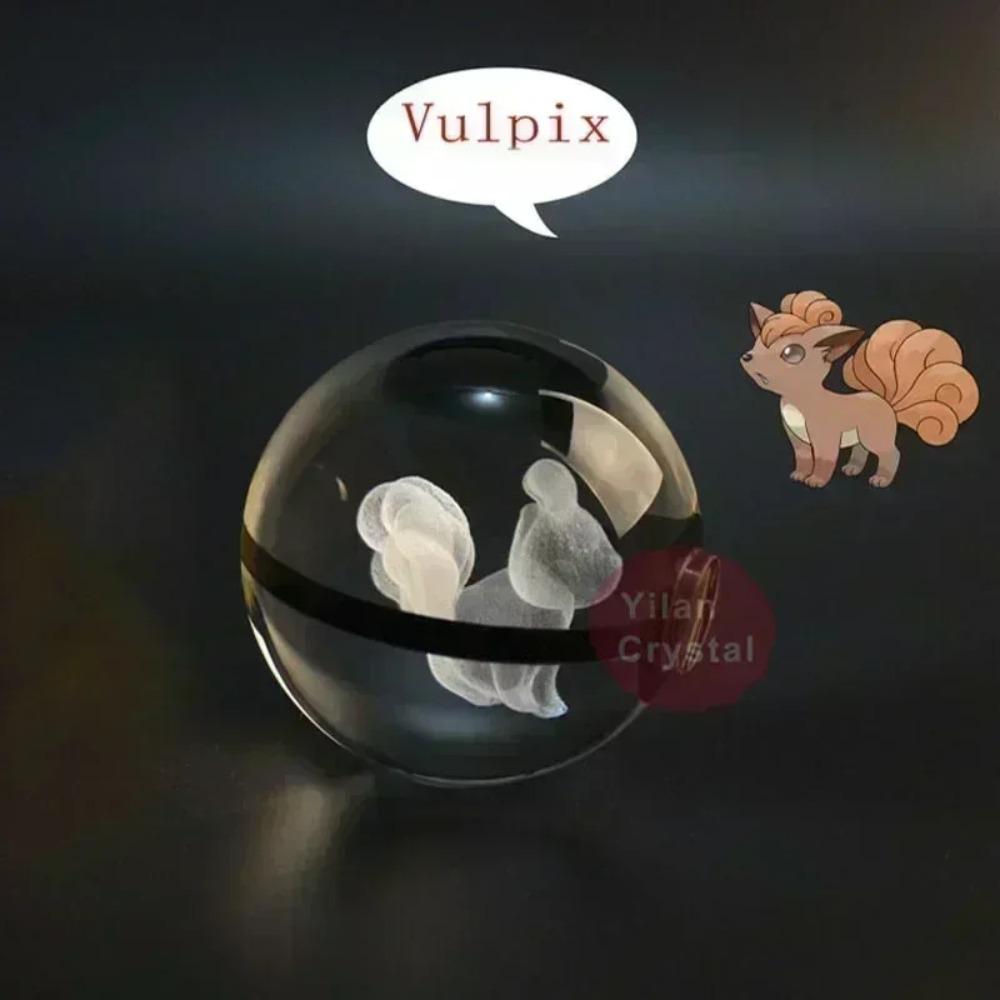 New Pokmon Crystal Ball Night Light Snorlax Vulpix Anime Peripherals Fashion Delicate Personality Room Emit Light Ornament