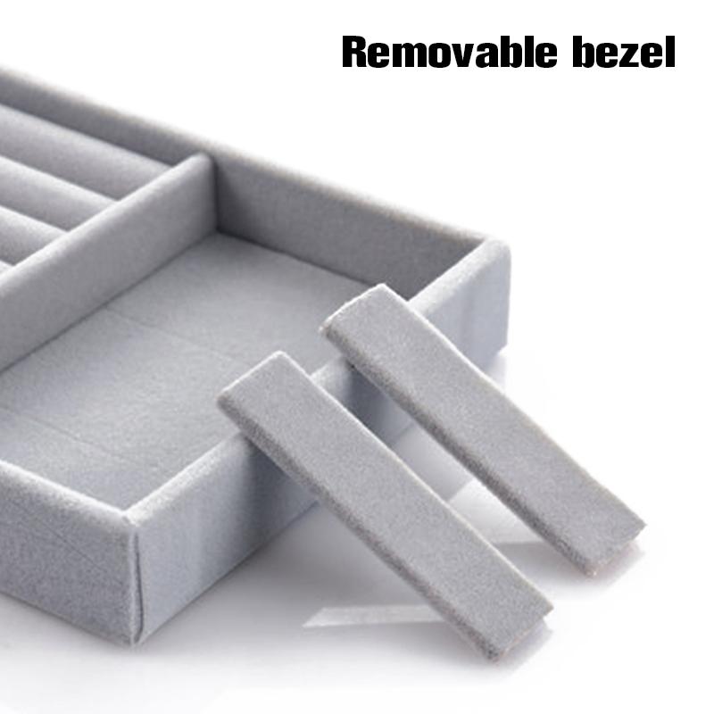 Portable Jewelry Ring Jewelry Display Organizer Box Tray Holder Earring Jewelry