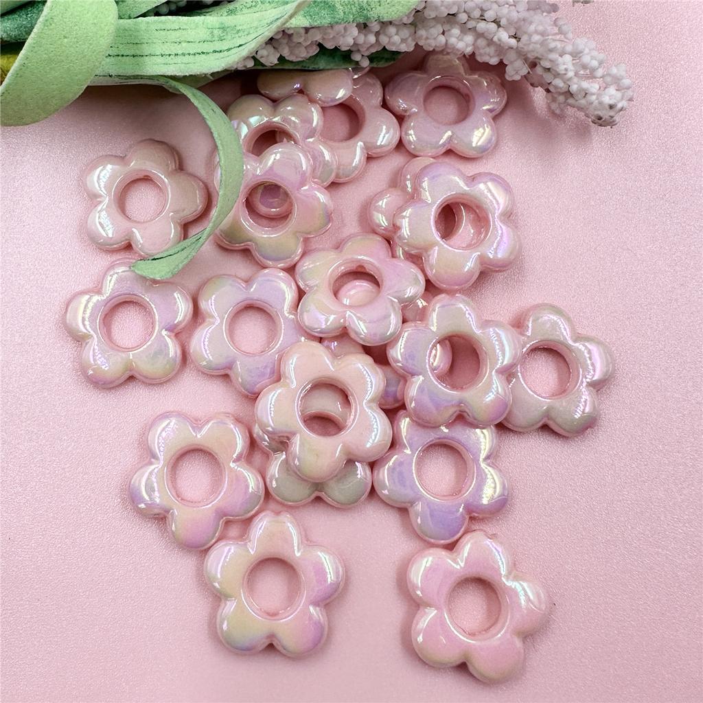 Иллюзорный цвет для изготовления сережек, ожерелий, модных акриловых бусинок, материалов ручной работы, ювелирных изделий, аксессуаров, бусины своими руками, 19 мм, полый пятиугольный цветок