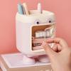 Милый мультяшный держатель для ручек в виде свиньи, многосекционный органайзер для стола с выдвижным ящиком, многофункциональный держатель для косметики и кистей для макияжа для дома, офиса, школы