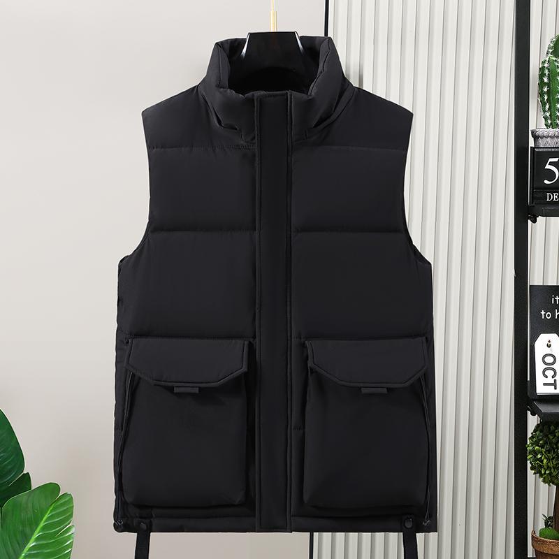 Осенний мужской жилет с капюшоном большого размера, новинка 2023 года, большие размеры L-8XL, черные куртки без рукавов на молнии, зимняя повседневная толстая теплая мужская верхняя одежда