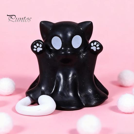 Черная Кошка-Призрак Декоративная Фигурка, 3D Печатное Декоративное Украшение, Фигурка с Гладкой Поверхностью, Мини Настольное Украшение, Подарок на Хэллоуин для Влюбленных, Статуэтка