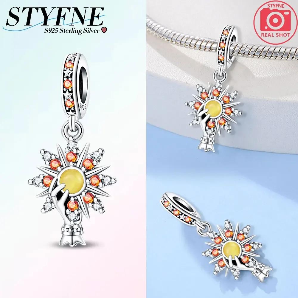 Pink Tarot Card Pendant Bead Component Stars Moon Sun Authentic Original Copper Metal Charm Bead Components Bead Components Compatible With Bracelet