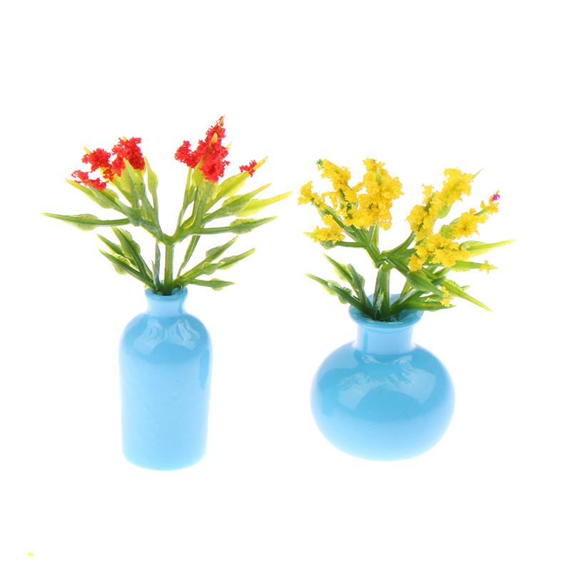 1/12 кукольный домик миниатюрный цветы ваза растение в горшке модель кукольный домик домашний декор игрушка микропейзаж пейзаж фото реквизит