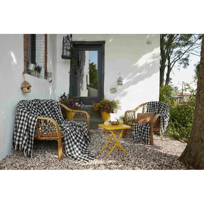 Dyed Woven Fringed Bedspread "Gabriel" 240 X 260 Cm